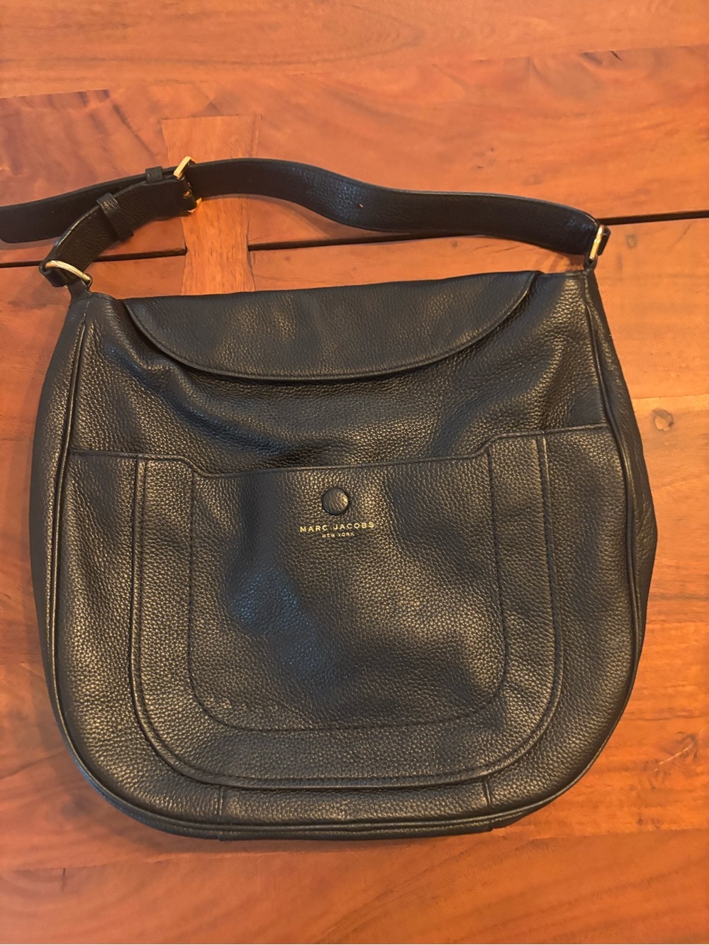 Marc Jacobs Black Pebbled Leather Shoulder Hobo